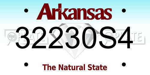32230S4 Arkansas License Plate