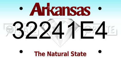 32241E4 Arkansas License Plate