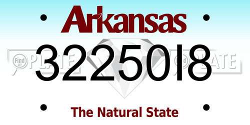 32250I8 Arkansas License Plate