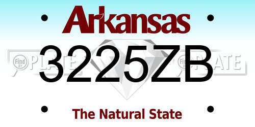 3225ZB Arkansas License Plate