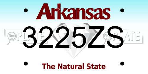 3225ZS Arkansas License Plate