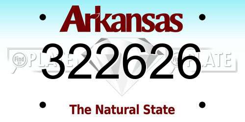 322626 Arkansas License Plate