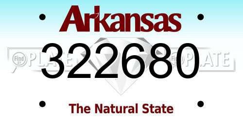 322680 Arkansas License Plate
