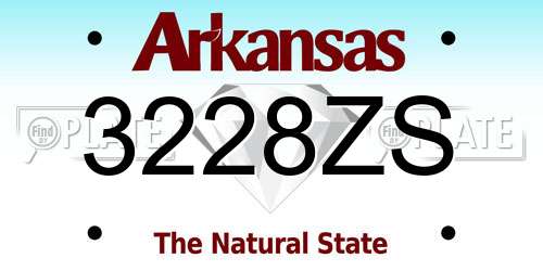 3228ZS Arkansas License Plate