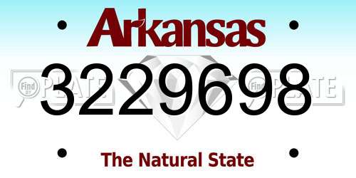 3229698 Arkansas License Plate