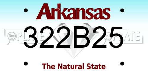 322B25 Arkansas License Plate