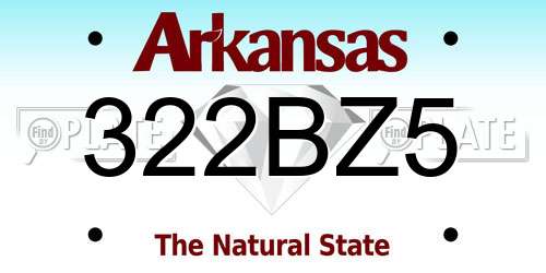 322BZ5 Arkansas License Plate