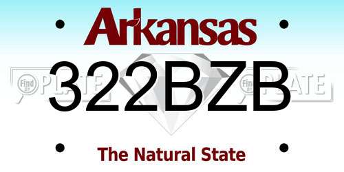 322BZB Arkansas License Plate