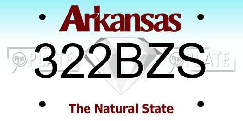 322BZS Arkansas License Plate