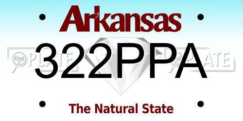 322PPA Arkansas License Plate