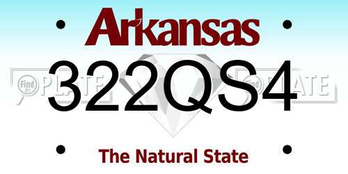 322QS4 Arkansas License Plate