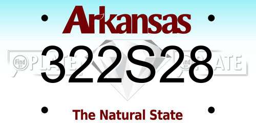 322S28 Arkansas License Plate