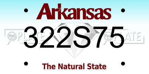 322S75 Arkansas License Plate