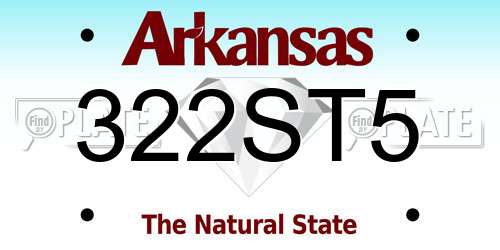 322ST5 Arkansas License Plate