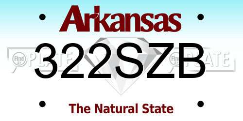 322SZB Arkansas License Plate