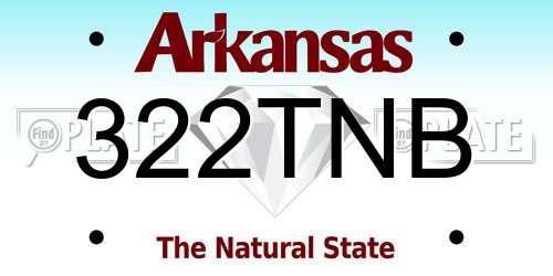 322TNB Arkansas License Plate