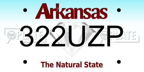 322UZP Arkansas License Plate