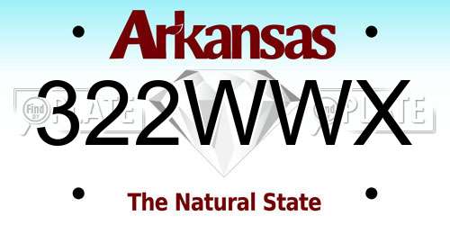 322WWX Arkansas License Plate