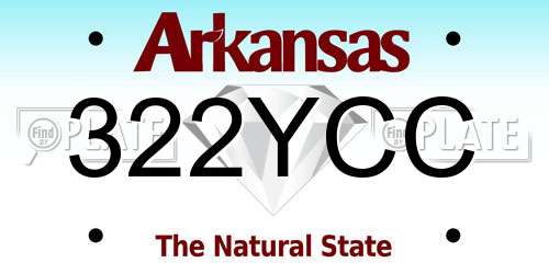322YCC Arkansas License Plate