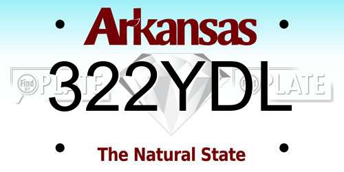 322YDL Arkansas License Plate