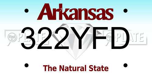 322YFD Arkansas License Plate