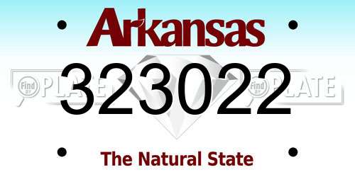 323022 Arkansas License Plate