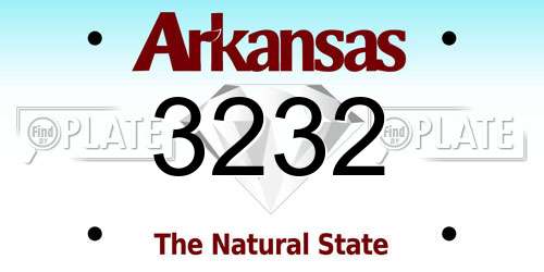 3232 Arkansas License Plate