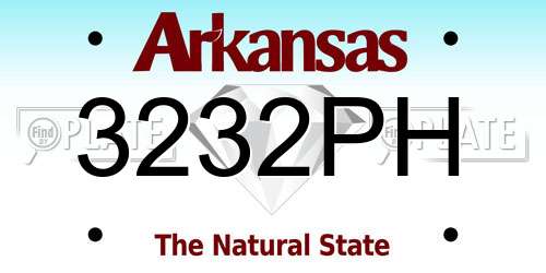 3232PH Arkansas License Plate