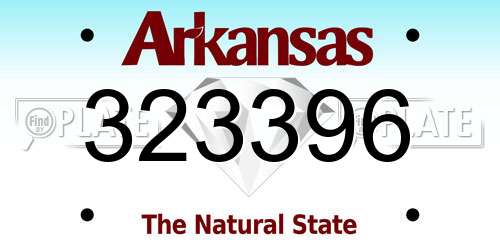 323396 Arkansas License Plate