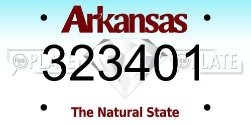 323401 Arkansas License Plate