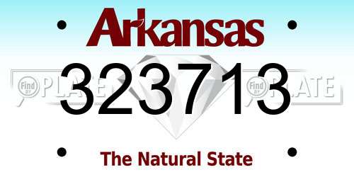 323713 Arkansas License Plate