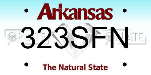 323SFN Arkansas License Plate