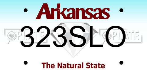 323SLO Arkansas License Plate