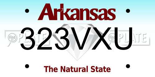 323VXU Arkansas License Plate