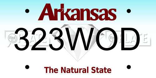 323WOD Arkansas License Plate