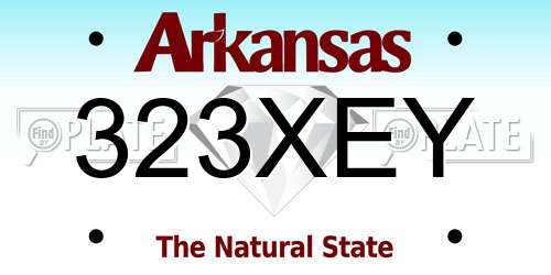 323XEY Arkansas License Plate