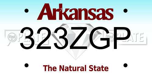 323ZGP Arkansas License Plate