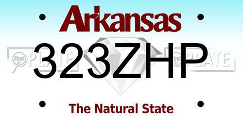 323ZHP Arkansas License Plate