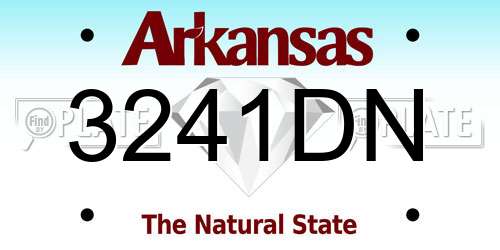 3241DN Arkansas License Plate