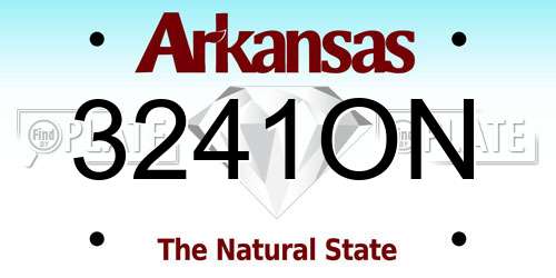 3241ON Arkansas License Plate