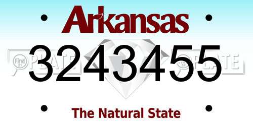 3243455 Arkansas License Plate