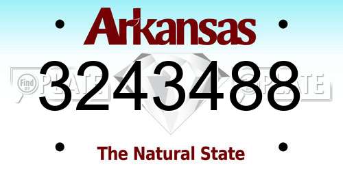 3243488 Arkansas License Plate