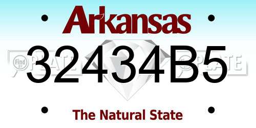 32434B5 Arkansas License Plate