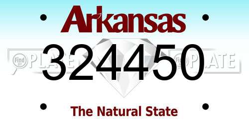 324450 Arkansas License Plate