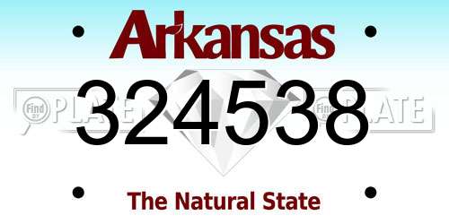 324538 Arkansas License Plate