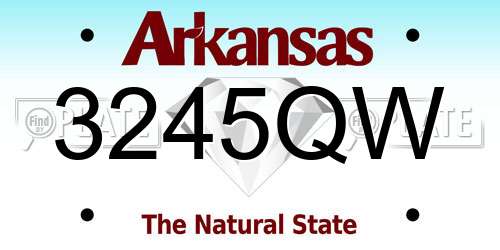3245QW Arkansas License Plate