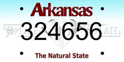 324656 Arkansas License Plate