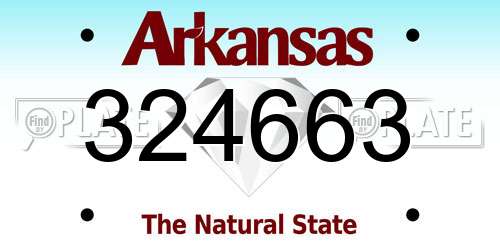 324663 Arkansas License Plate