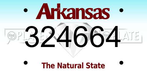 324664 Arkansas License Plate