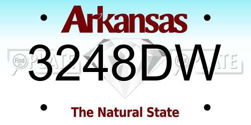 3248DW Arkansas License Plate